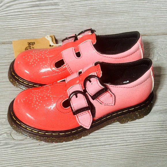Dr. Martens Girl's Youth 8065 J Pink Gradient Glitter Size 11 Mary Jane Patent - Picture 5 of 10